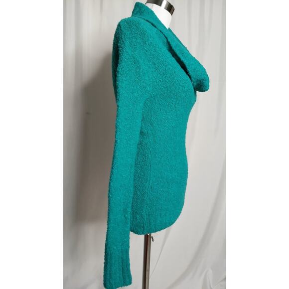 Moda International Y2K 90s Cowl Neck Long Sleeves Wool Blend Sweater Blue XS - Picture 7 of 7